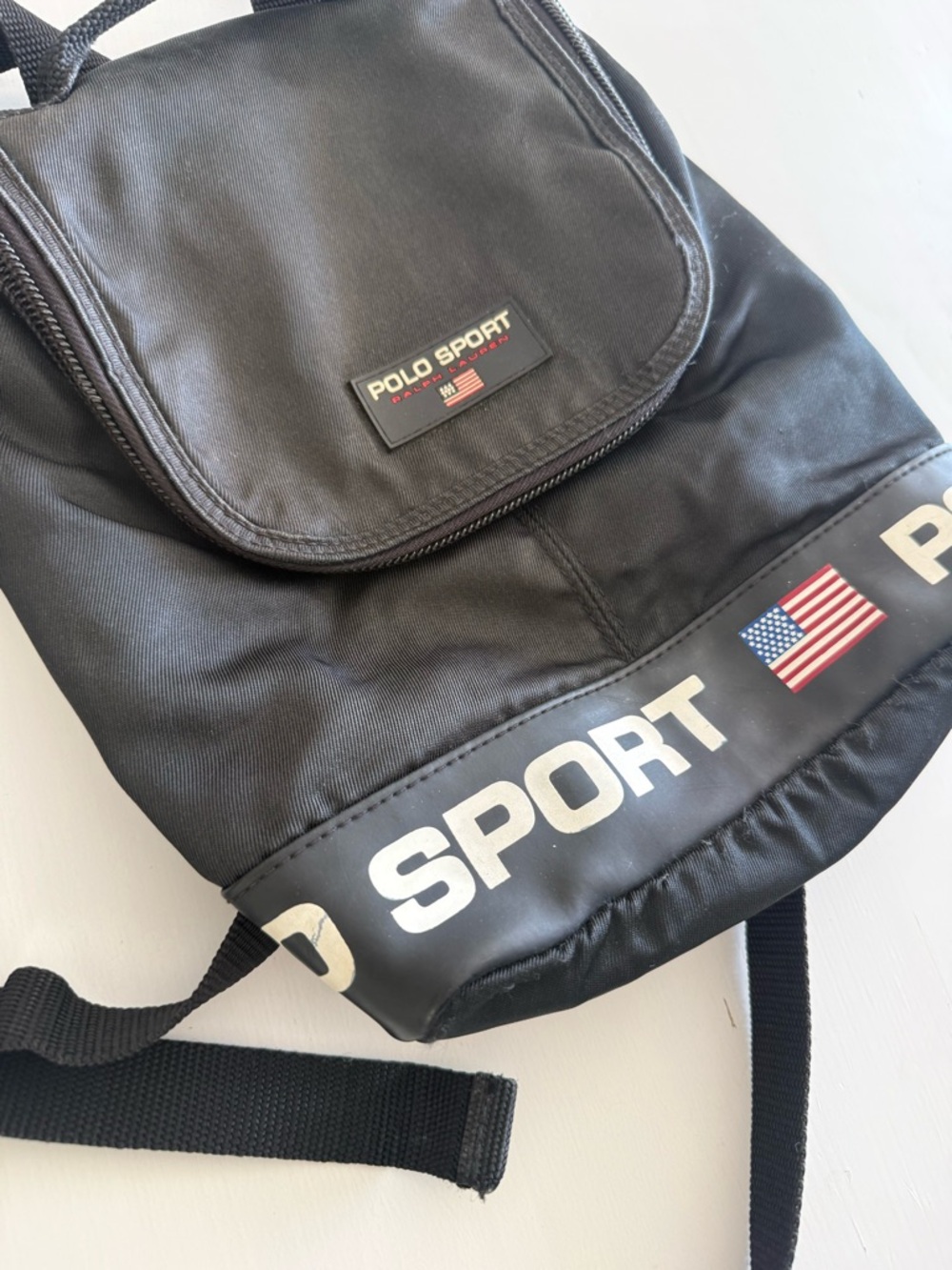 Vintage Polo Sport Ralph Lauren black nylon mini backpack Y2k 90s - Picture 2 of 10